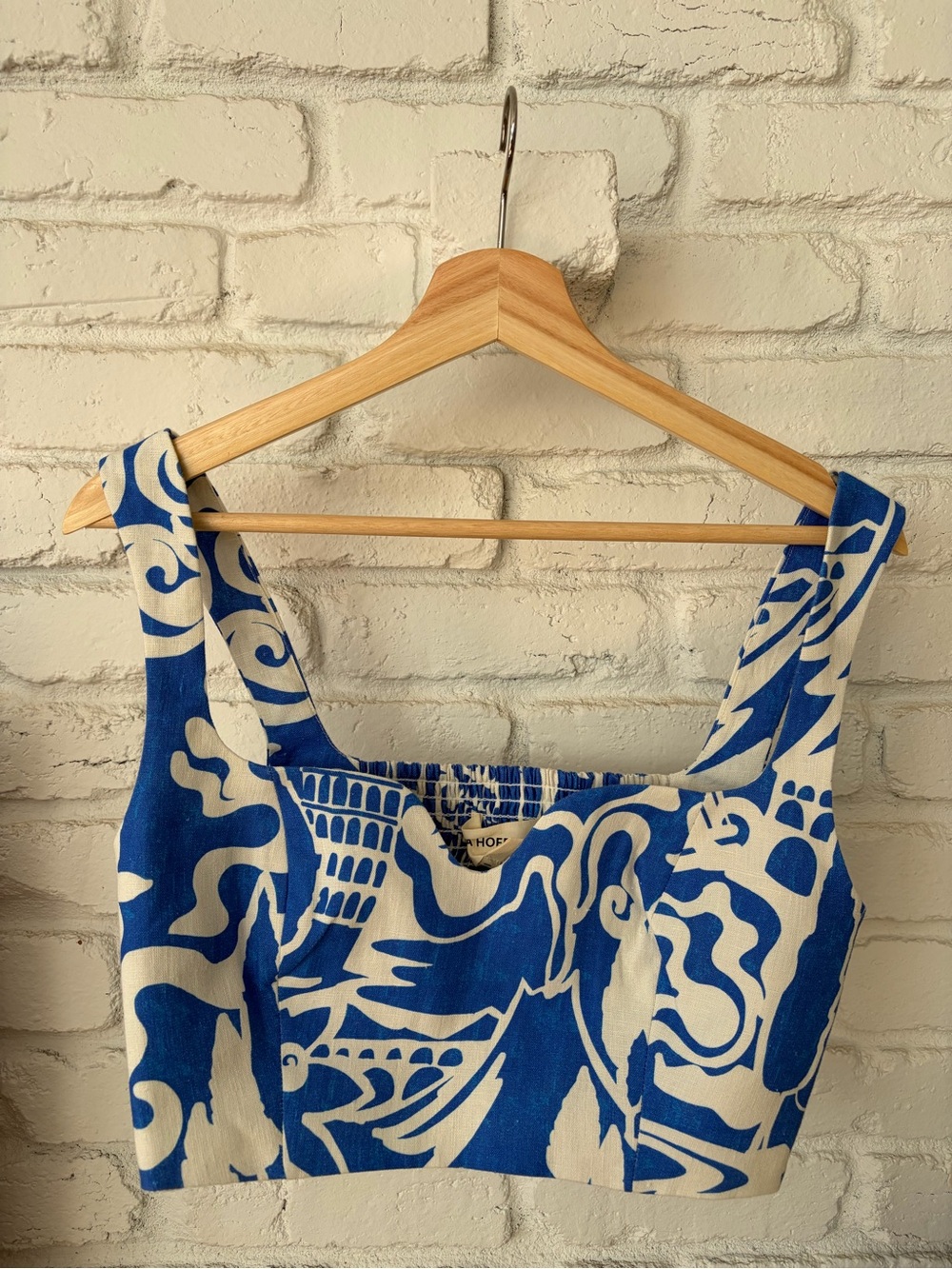 Two piece Blue Abstract Print Tie-Waist Maxi Skirt and top - Picture 4 of 6